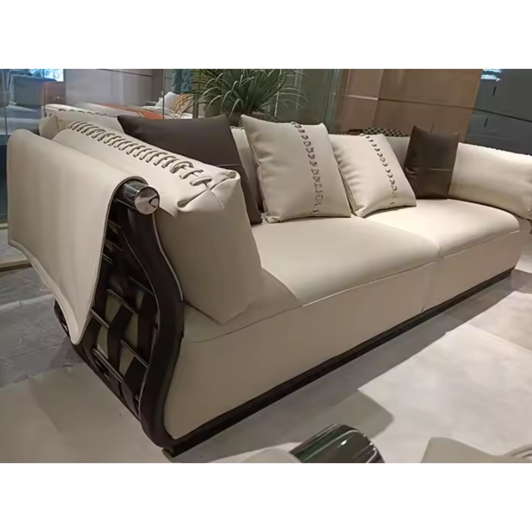 Luxe Leather Sofa with Coordinated Chairs