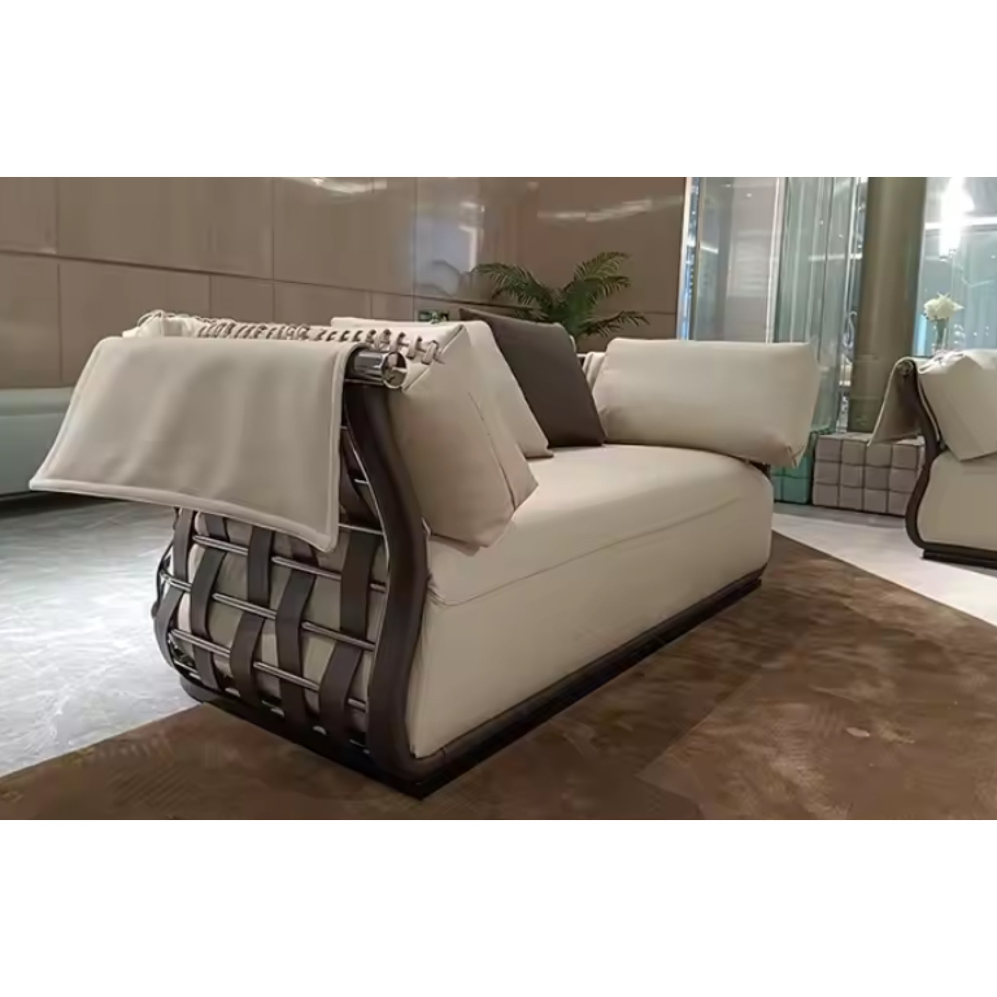 Luxe Leather Sofa with Coordinated Chairs