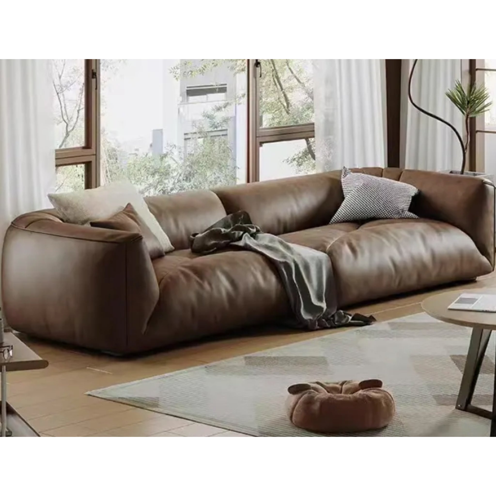 Ultra-Comfort Leather Sofa