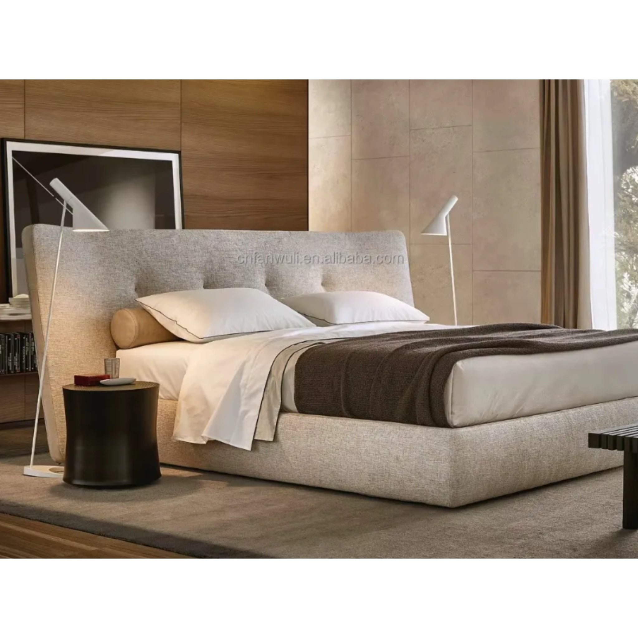 Contemporary Tufted Upholstered Bed